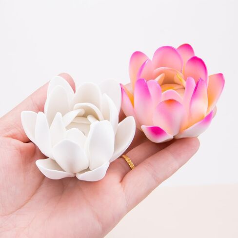 2Pcs Elegant Ceramic Lotus Incense Holder 3D Lotus Incense Plate Handmade Flowers Stick Incense Burner Zen-Inspired Home Decor for Tea Yoga Rooms in Saudi Arabia