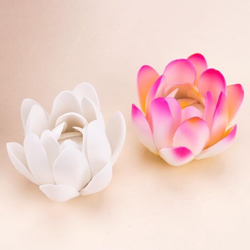 2Pcs Elegant Ceramic Lotus Incense Holder 3D Lotus Incense Plate Handmade Flowers Stick Incense Burner Zen-Inspired Home Decor for Tea Yoga Rooms in Saudi Arabia