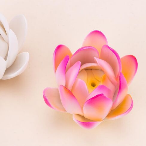 2Pcs Elegant Ceramic Lotus Incense Holder 3D Lotus Incense Plate Handmade Flowers Stick Incense Burner Zen-Inspired Home Decor for Tea Yoga Rooms in Saudi Arabia