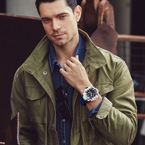 Men's Colorful Watches Sports Outdoor Waterproof Big Face Watch for Men with LED Alarm Date Dual Dial Time Stopwatch Orange in Saudi Arabia