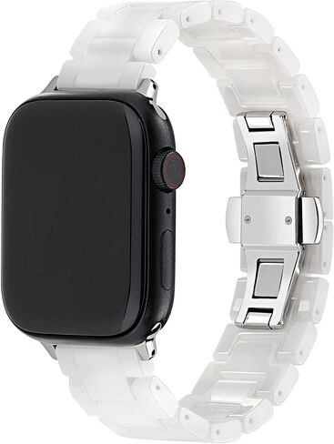 حزام Ted Baker من السيراميك الأبيض وإبزيم فضي لساعة Apple Watch® (الموديل: BKS42S430B0) in Saudi Arabia