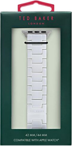 حزام Ted Baker من السيراميك الأبيض وإبزيم فضي لساعة Apple Watch® (الموديل: BKS42S430B0) in Saudi Arabia