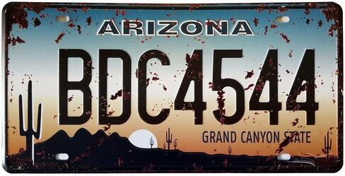 ERLOOD Arizona BDC4544 Retro Vintage Auto License Plate Tin Sign Embossed Tag Size 6 X 12 in Saudi Arabia