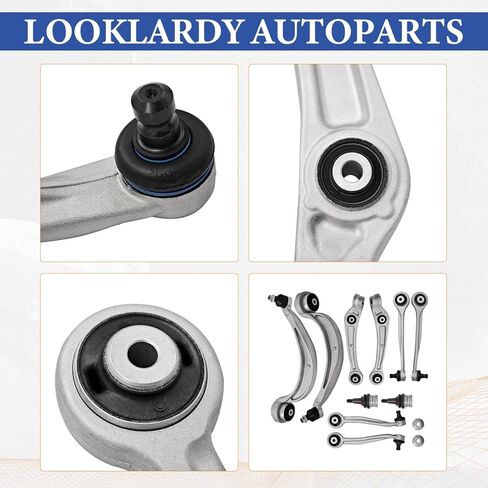 Front Upper & Lower Control Arms W/Ball Joints Suspension Kit Compatible with Audi A7 A4 A5 A6 S5 Q5 RS5 RS7 S4 S6 SQ5 2008-2018, For Porsche Macan 2015-2023 Replace 8K0407505A 8K0407506A 8K0407509A in Kuwait