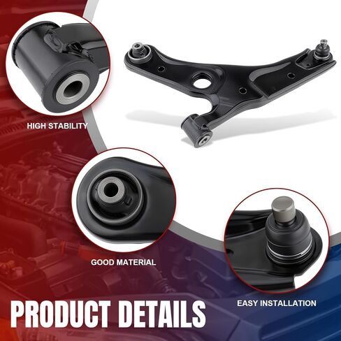 AUTOKAY 54501-6LB0A ذراع التحكم السفلي الأمامي يناسب نيسان سنترا 2020 2021 2022 2023 2024 ذراع التحكم الجانبي الأيسر للسائق مع وصلة كروية in Saudi Arabia