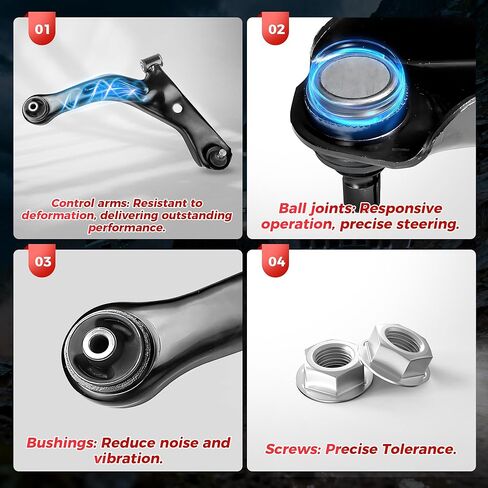 2Pcs K80399 K80400 Front Upper Control Arm and Ball Joint Assembly Compatible for 2005-2012 Ford Escape, 2005-2011 Mercury Mariner, 2005-2011 Mazda Tribute in Kuwait