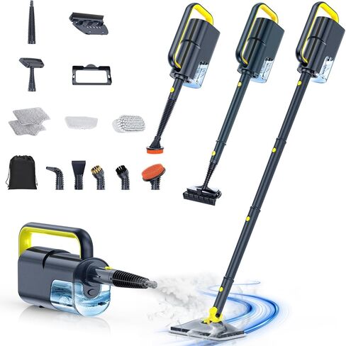 Electric Spin Scrubber, Electric Cleaning Brush with LED Display and 4 Replaceable Brushes, 2 Speeds and 3 Angles Adjustable, Cordless Power Scrubber with Extension Arm for Bathroom Floor Tile in Saudi Arabia