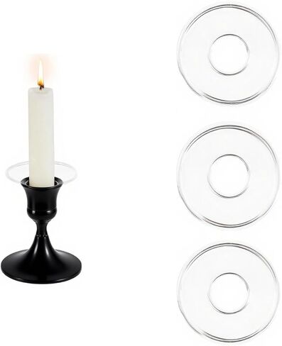 Bobeches الزجاجية لحاملي الشمعدانات، 3 قطع من واقيات الشموع الشفافة، حلقات شمع دائرية، لالتقاط الشمع لحفلات الزفاف المستدقة والكنيسة والمنزل in Kuwait