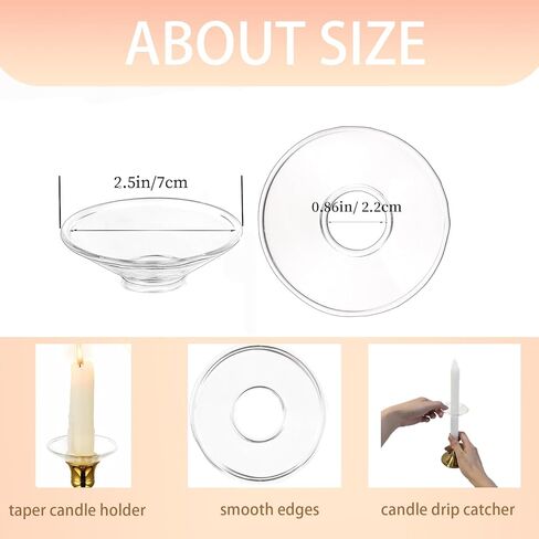 Bobeches الزجاجية لحاملي الشمعدانات، 3 قطع من واقيات الشموع الشفافة، حلقات شمع دائرية، لالتقاط الشمع لحفلات الزفاف المستدقة والكنيسة والمنزل in Kuwait