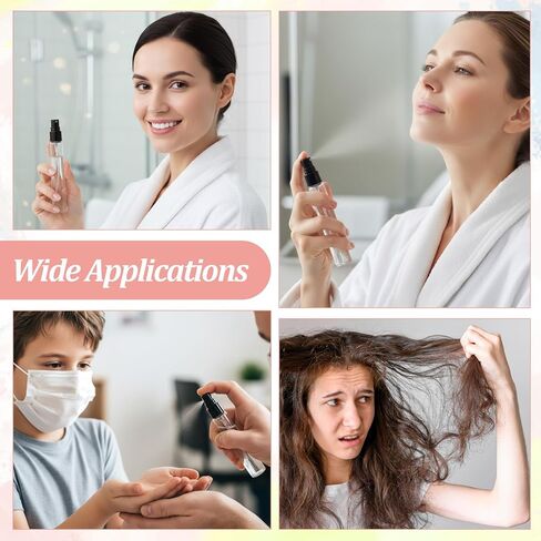 30 PCS Glass Refillable Perfume Bottles, 15ml Mini Glass Spray Bottles Perfume Travel Bottle Pocket Spray Atomizer Empty Fragrance Atomizer Travel Size Perfumes Refill Bottles-Black in Kuwait