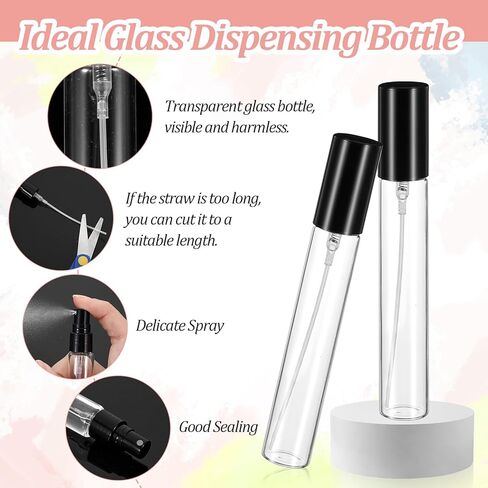 30 PCS Glass Refillable Perfume Bottles, 15ml Mini Glass Spray Bottles Perfume Travel Bottle Pocket Spray Atomizer Empty Fragrance Atomizer Travel Size Perfumes Refill Bottles-Black in Kuwait