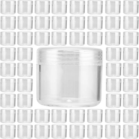150 Pieces Clear Plastic Sample Containers, 20g Empty Sample Round Cosmetic Jars, Travel Size Cream Cosmetic Container With Lid for Lotions, Creams, Make up in Saudi Arabia