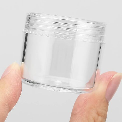 150 Pieces Clear Plastic Sample Containers, 20g Empty Sample Round Cosmetic Jars, Travel Size Cream Cosmetic Container With Lid for Lotions, Creams, Make up in Saudi Arabia