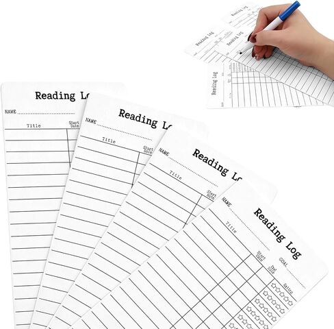 10 PCS 2026 Reading Tracker Bookmarks for Book Lovers, 2 x 6 Inch Double Sided Cardstock Reading Log and Scoring Paper Cards, 2026 New Year Reading List Goal Tracker for Students Teachers and Library in Kuwait