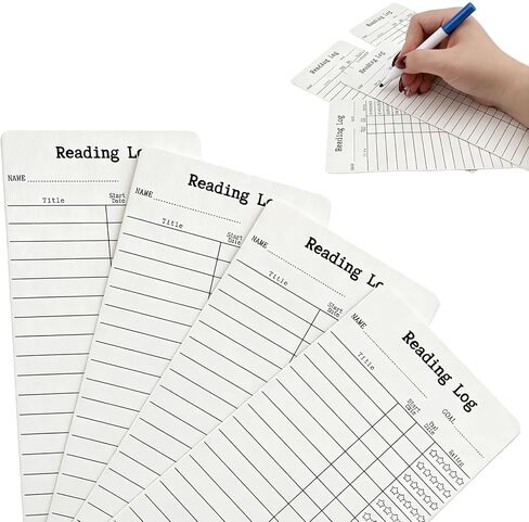 10 PCS 2026 Reading Tracker Bookmarks for Book Lovers, 2 x 6 Inch Double Sided Cardstock Reading Log and Scoring Paper Cards, 2026 New Year Reading List Goal Tracker for Students Teachers and Library in Kuwait