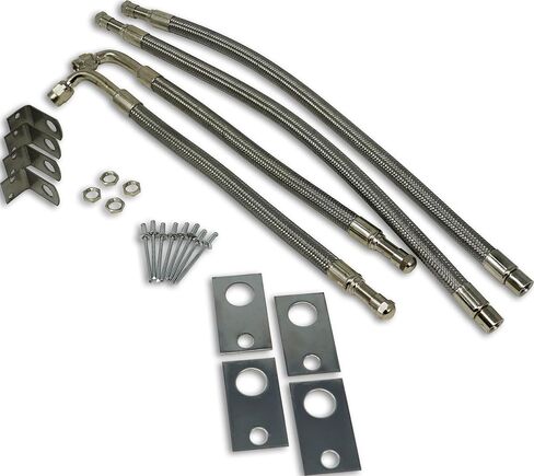 TireMinder 16-19.5 Inch Braided Steel Valve Extender Kit for Dually Wheels, Rim Mounted, 4 Pack in Kuwait