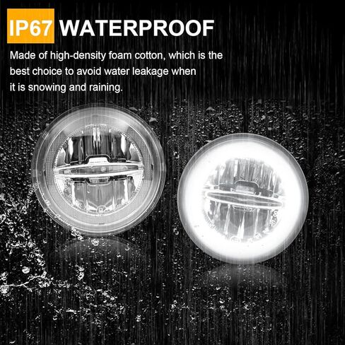 LED DRL Daytime Running Fog Lights Assembly Replacement for 2003-2009 H2, White Halo Ring DRL Driving Lamp + Fog Lamp Kit, Replace OE 15060533, 15258697, 15205899 in Kuwait