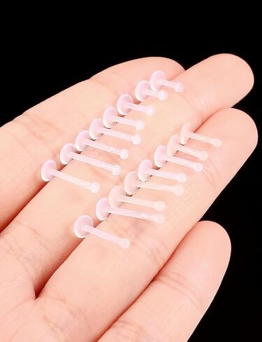 18G 16G Flat Back Clear Earrings for Sports Nose Studs Silicone Plastic Tragus Conch Cartilage Retainers Monroe Medusa Lip Ring Stud Labret Piercing for Work Surgery 6mm 7mm 8mm 9mm 10mm 12mm in Saudi Arabia