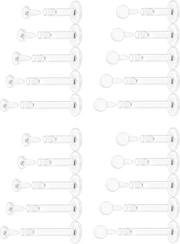 18G 16G Flat Back Clear Earrings for Sports Nose Studs Silicone Plastic Tragus Conch Cartilage Retainers Monroe Medusa Lip Ring Stud Labret Piercing for Work Surgery 6mm 7mm 8mm 9mm 10mm 12mm in Kuwait