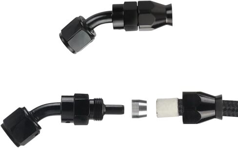 4AN PTFE Fuel Line Kit, AN4 E85 Fuel Hose Line 10FT Black 1054BK in Kuwait