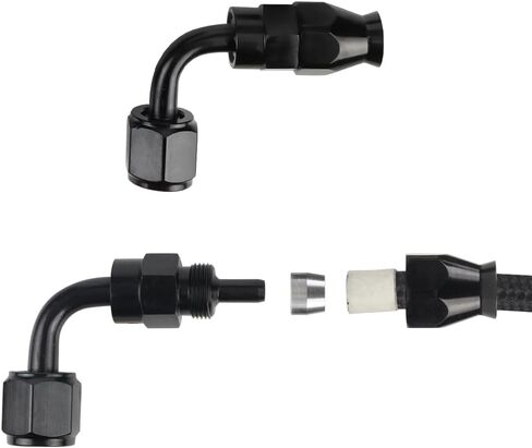 4AN PTFE Fuel Line Kit, AN4 E85 Fuel Hose Line 10FT Black 1054BK in Kuwait