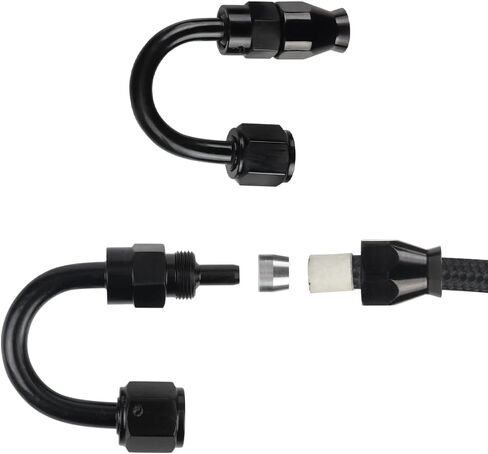 4AN PTFE Fuel Line Kit, AN4 E85 Fuel Hose Line 10FT Black 1054BK in Kuwait