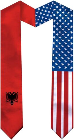 Mixed Country Flag Graduation Honor Satin Stole Sash Scarf for International Students, 72 Inch in Saudi Arabia