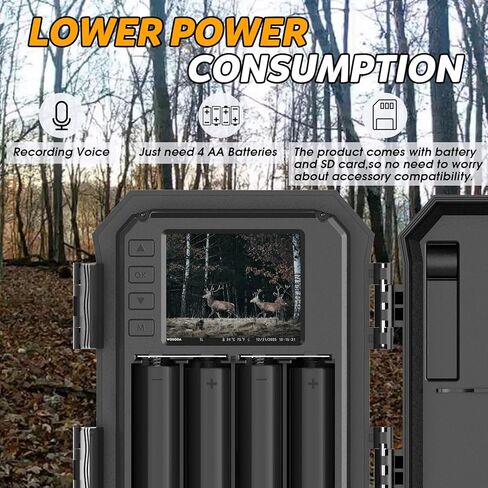 كاميرا Mini Trail 3 حزم، كاميرا ألعاب بدقة 4K بدقة 36 ميجابكسل مع شاشة LCD مقاس 2.0 بوصة، كاميرا صيد مع حركة رؤية ليلية مقاومة للماء، زاوية واسعة 120 درجة مع عدم وجود مصابيح LED متوهجة للحياة البرية في الهواء الطلق in Kuwait
