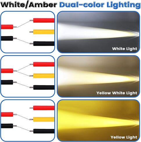 VIHOSE 8 Pack Motorcycle LED Driving Fog Lights Kit 12v White/Amber Motor Auxiliary LED Spotlights with 8 Switch Ip67 Waterproof Motorcycle Auxiliary Headlight for Car SUV ATV Tractor Offroad SUV in Saudi Arabia