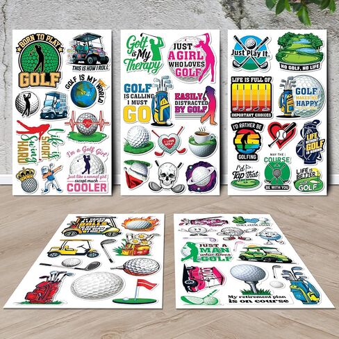 ملصقات الجولف 50 قطعة من الفينيل المقاوم للماء لأجهزة الكمبيوتر المحمول وزجاجة المياه والهاتف ونافذة السيارة والدراجة النارية ولوحة القصاصات وملصقات الجولف والهدايا in Kuwait