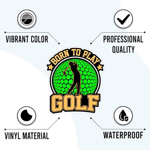 ملصقات الجولف 50 قطعة من الفينيل المقاوم للماء لأجهزة الكمبيوتر المحمول وزجاجة المياه والهاتف ونافذة السيارة والدراجة النارية ولوحة القصاصات وملصقات الجولف والهدايا in Kuwait