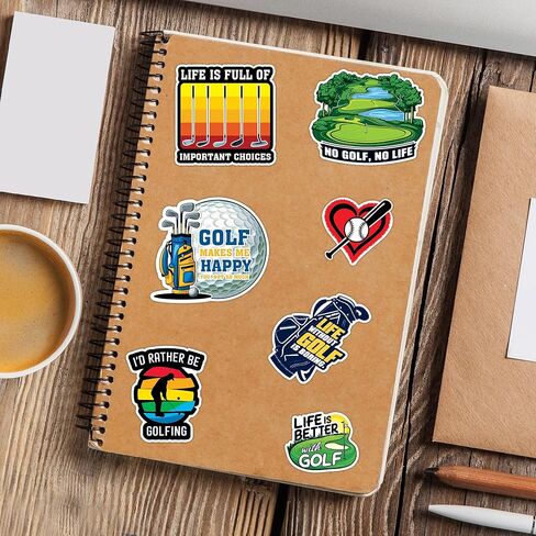 ملصقات الجولف 50 قطعة من الفينيل المقاوم للماء لأجهزة الكمبيوتر المحمول وزجاجة المياه والهاتف ونافذة السيارة والدراجة النارية ولوحة القصاصات وملصقات الجولف والهدايا in Kuwait