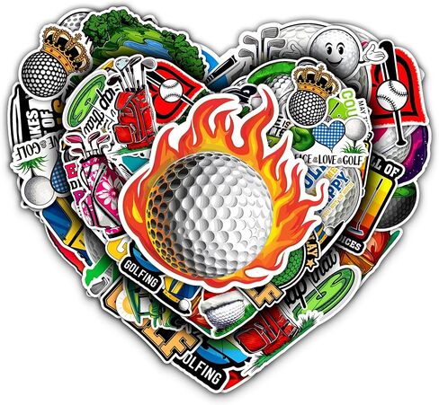ملصقات الجولف 50 قطعة من الفينيل المقاوم للماء لأجهزة الكمبيوتر المحمول وزجاجة المياه والهاتف ونافذة السيارة والدراجة النارية ولوحة القصاصات وملصقات الجولف والهدايا in Kuwait