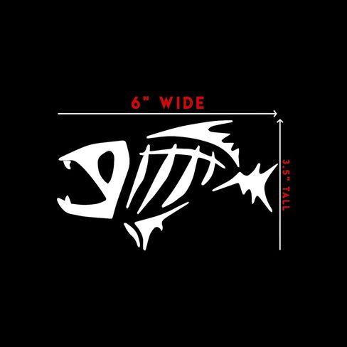 Fish Bones Fear No Sticker Decal Notebook Car Laptop 6" x 3.5" (White) in Saudi Arabia