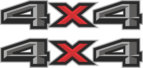 GOLD HOOK 4x4 Decals Compatible with Ford F-150 F-250 F-350 Trucks - Premium Series - Black Red Metallic Finish - Set of 2 in Saudi Arabia