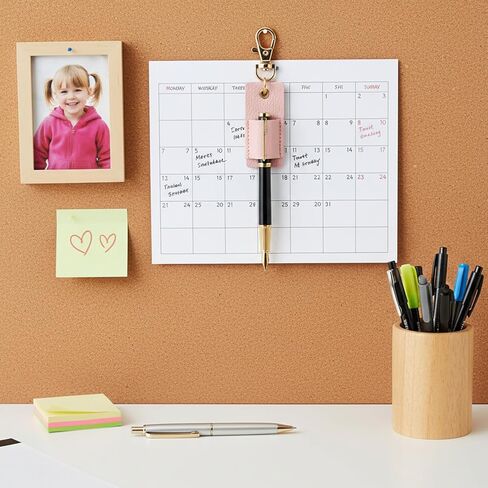 3 Pcs Pen Holder for Lanyard, PU Leather Single Lanyard Badge Pen Holder Portable Anti-Lost Pencil Holder Keychain for Nurse Courier Clerk Office School in Kuwait