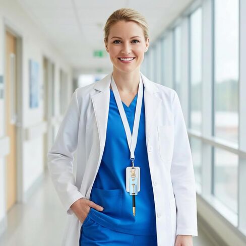 3 Pcs Pen Holder for Lanyard, PU Leather Single Lanyard Badge Pen Holder Portable Anti-Lost Pencil Holder Keychain for Nurse Courier Clerk Office School in Kuwait