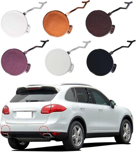 Rear Bumper Tow Hook Cover Cap Towing Eye for Porsche Cayenne 2011 2012 2013 2014 Bumper Cover Left Towing Hook Cover 95850544900 95850545000 (White, Left Driver Side) in Saudi Arabia