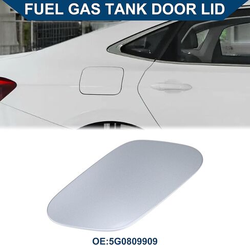 Fuel Tank Door Cap for Volkswagen Golf 5G 2014-2016 Fuel Filler Flap Cover for VW Golf BQ1 2017-2018 Clip Type No.5G0809909 Silver Tone ABS Fuel Filler Door Gas Cap in Saudi Arabia