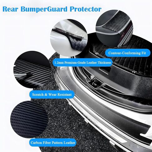 Rear Bumper Guard Protector for Kia Sorento 2021-2025 2026, Trunk Door Sill Protector, Carbon Fiber Scratch-Resistant Non-Slip Trunk Door Entry Sill Protector in Kuwait