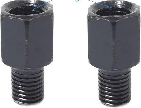 Pair Black Motorcycle Mirror Adapters M10 10MM M8 8MM Rearview Mirrors Conversion Bolt Clockwise Anti-clock distintivo(2x M10M8 (RL)) in Saudi Arabia