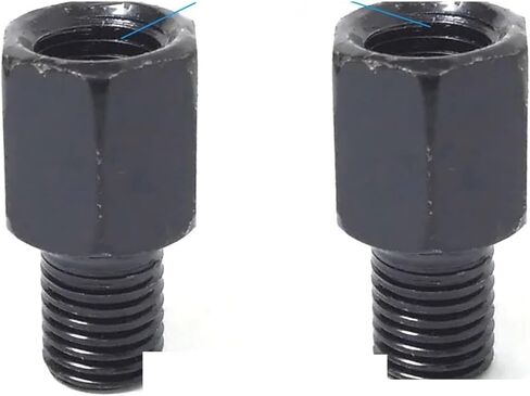 Pair Black Motorcycle Mirror Adapters M10 10MM M8 8MM Rearview Mirrors Conversion Bolt Clockwise Anti-clock distintivo(2x M10M8 (RL)) in Saudi Arabia