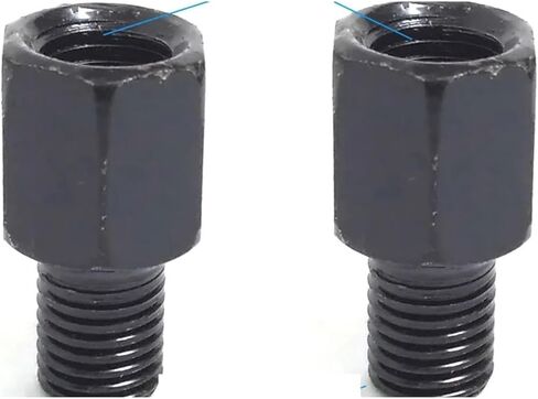 Pair Black Motorcycle Mirror Adapters M10 10MM M8 8MM Rearview Mirrors Conversion Bolt Clockwise Anti-clock distintivo(2x M10M8 (RL)) in Saudi Arabia