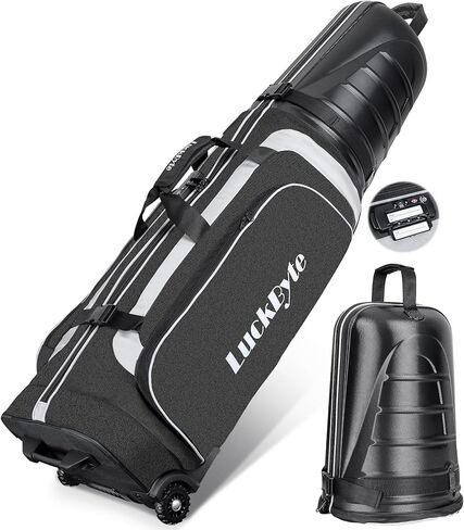 حقيبة سفر للجولف لشركات الطيران، حقيبة سفر ذات هيكل صلب للجولف مع عجلات، قماش أكسفورد 1680D شديد التحمل، قاعدة معززة، عجلات خزان كبيرة الحجم، قفل TSA مدمج، سحابات مقاومة للماء in Kuwait