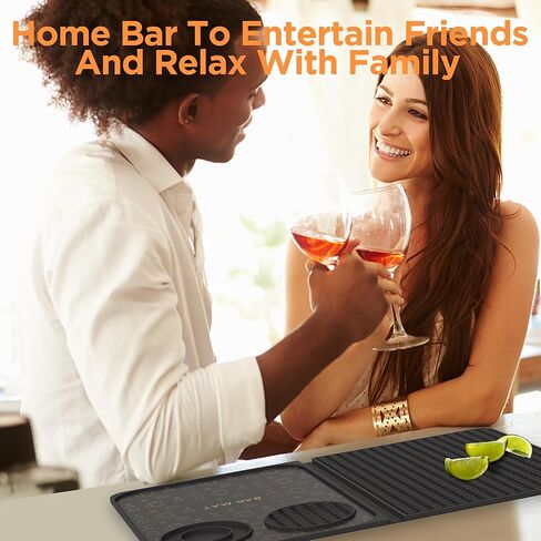 Bar Mat, Bar Accessories, Multifunctional Folding Cocktail Mat with Cutting Board, 18" X 12"(Black) Drying Mats,Bar Mat for Countertop,Bar Decorations for Home, Outdoor Bar Accessories,Travel in Saudi Arabia