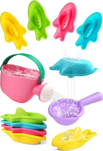 Bath Toys for Kids Ages 1-3 5 PCS Baby Water Toys Mold Free Pool Toys for Toddlers 1-3 Bath Toys for 1 Year Old and Up Beach Toys Baby Gifts (Color Random) in Kuwait