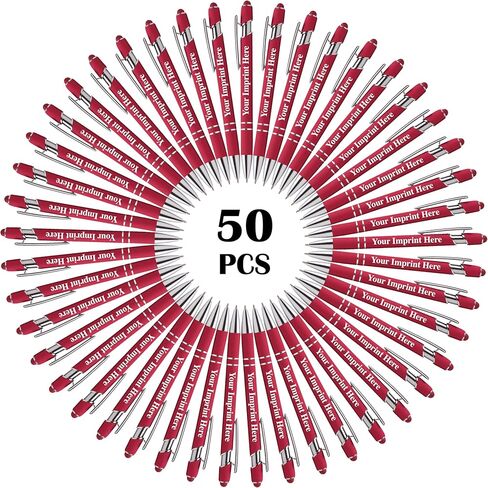 ExpressDesigns™ - ما يصل إلى 1000 قطعة من الأقلام المخصصة | انفجار الألوان | حبر أسود معدني ناعم الملمس مخصص بالاسم أو الشعار (متنوع، 50 قطعة) in Kuwait