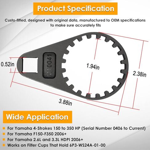 For Yamaha 2006-2020 Fuel Filter Water Separator Wrench for Yamaha 4 Strokes 150-350HP (SN 0406 to Current) & 6P3 Filter Cups, Similar to YB-ACC04 18-79815 in Saudi Arabia