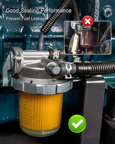 2Pcs Fuel Filter Water Separator Fit for John Deere 1575 1570 1580 1585 3032E 3033R 3038E 3039R 3046R 4044M 4044R 4052R 7400A 7500A, Replace MIU802421 7020012 SN25127 50352550, with O-Rings in Saudi Arabia
