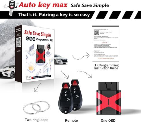 2 Programmable Keyfob, Replacement Car Keys Fob and DIY Programmer Kit for 2008-2012 Dodge RAM/Charger/Challenger Remote Star IYZ-C01C in Saudi Arabia